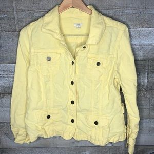 J Jill 100% linen yellow lightweight summer jacket